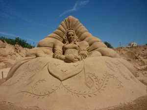 Sand castles building